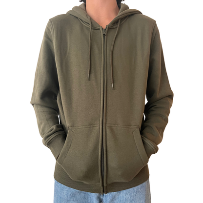 Olive Peace Zip Hoody