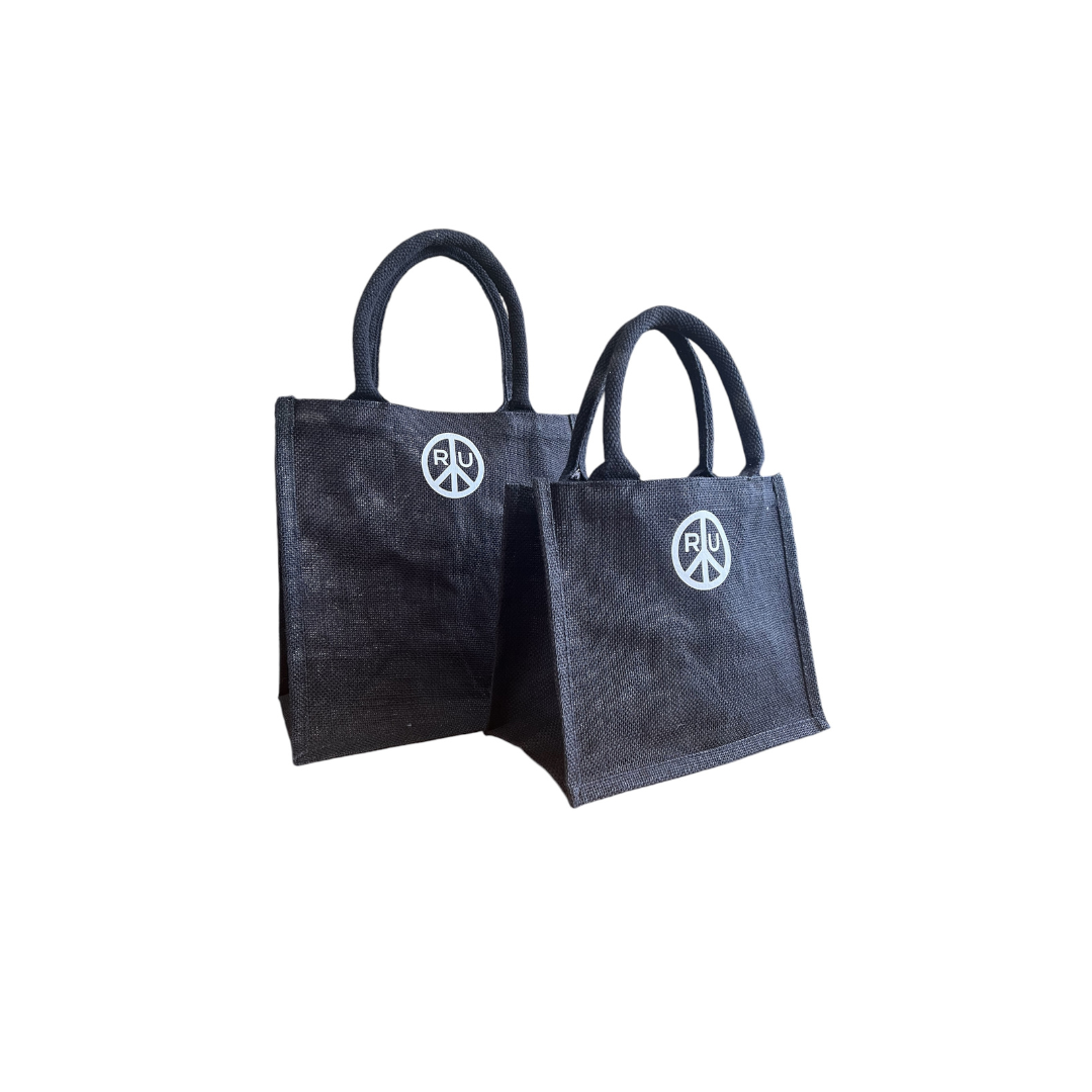 Midnight Peace Mini Jute Shopper