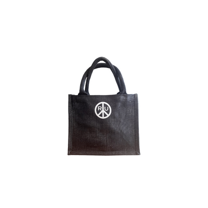 Midnight Peace Mini Jute Shopper