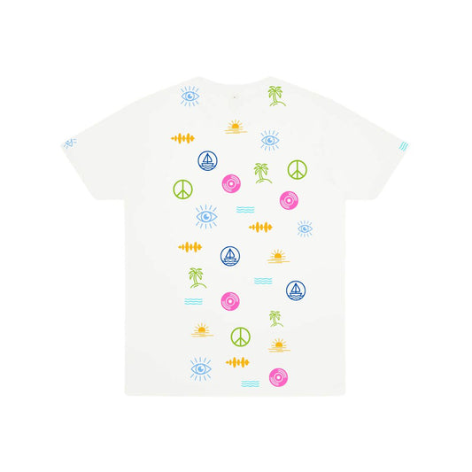 ibiza t shirt vorderseite mit bunten symbole rebels united
